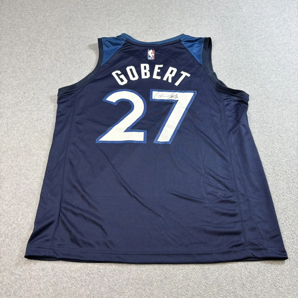 Minnesota Timberwolves Jersey Mens Large Blue NBA Gobert 27 Fanatics Signed - Image 1 of 4