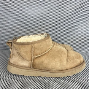 Ugg Classics Ultra Mini Boots Womens Size 9 Brown Chestnut Leather - Picture 1 of 17