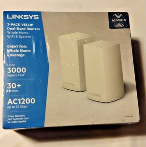 LINKSYS VELOP VLP0102-NP Whole Home Wi-Fi 5 System Ac1200 Sealed New B2 - Picture 1 of 5