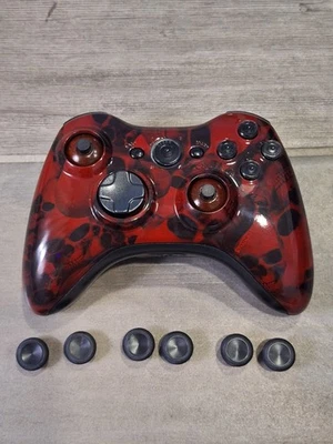 Custom Xbox 360 Wireless Controller Hall Effect Shadow Clear Buttons Red Skull - Image 1 of 4