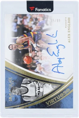 Tarjeta de baloncesto autografiada Alex English Nuggets artículo #14367214 certificado de autenticidad Foto 1 de 3