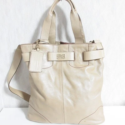 Bolso de Hombro LANCEL Cuero 2 Vías Bolso de Mano Beige Mujer USADO Foto 1 de 4