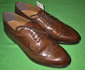 Zapatos Henley Montague de cuero marrón con brogue para hombre talla 9 Reino Unido nuevos - Imagen 1 de 7