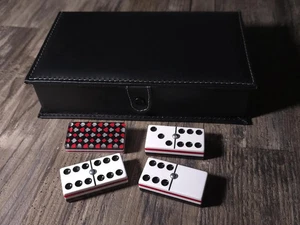 Domino Poker Red Deluxe Jumbo dominoes, dominoes, domino set, dominoes set - Picture 1 of 4