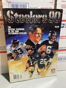 1990 PITTSBURGH STEELERS Official Team Issued Yearbook CHUCK NOLL Cover - Picture 1 of 12