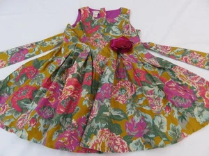 MONSOON CUTE OCHRE & PINK FLORAL PATTERN TWIRLING COTTON SUN DRESS AGE 3 - 4 - Picture 1 of 13