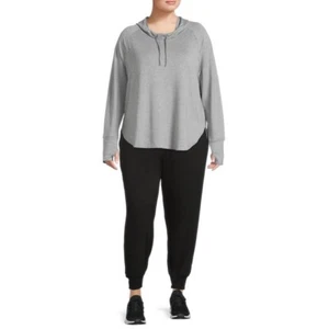 Athletic Works Pantaloni da jogging morbidi da donna, Nero, 1X (16W-18W) - Foto 1 di 5