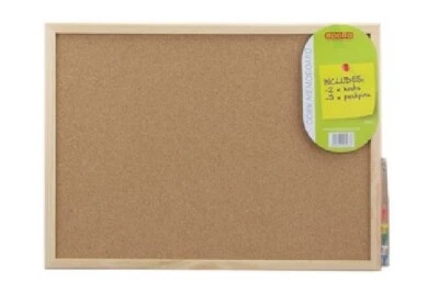 Cork Board Pin Message Notice Board Wooden Frame Office Memo School 30 x 40 cm - Image 1 of 3