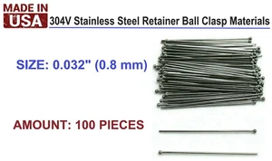100 pieces - .032" - Orthodontic Dental Ball Clasps + Free Shipping! - Picture 1 of 4