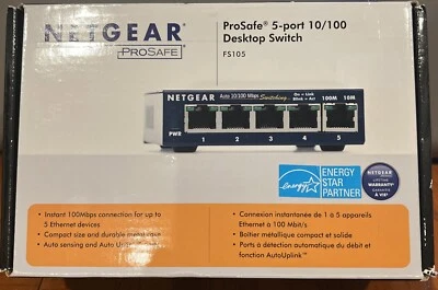 NETGEAR ProSafe (FS105) 5-Ports External Switch New - Image 1 of 4