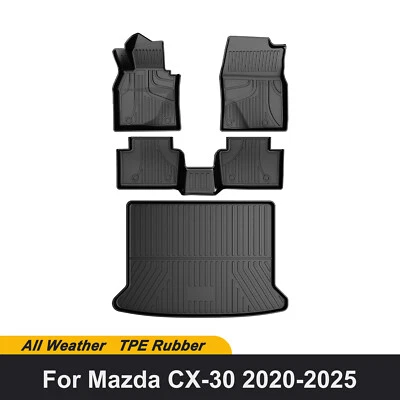 Full Set All Weather Fit for 2020-2025 Mazda CX-30 TPE 3D Floor Mats & Trunk Mat - Image 1 of 4