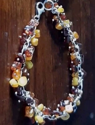 Bracciale-ambra - Argento  Vintage - Immagine 1 di 3