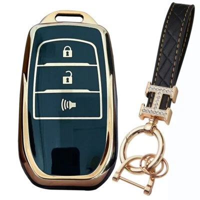 Funda Carcasa TPU Llavero Remoto 3 Botones Ajuste TOYOTA Hilux Negra Foto 1 de 4