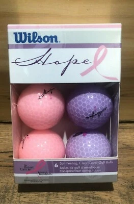 Wilson Hope Concienciación del Cáncer de Mama Rosa Sensación Suave, Paquete de 6 Pelotas de Golf Foto 1 de 2