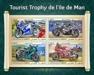 Djibouti Stamp Sc#1508 - 2018 - S/Sheet - Motorcycles from Isle of Man Touris... - Picture 1 of 1