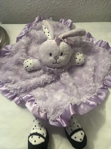 COPERTA LOVEY NEONATO antipasti raso nero viola CONIGLIETTO CONIGLIO 11" punti lavanda - Foto 1 di 4