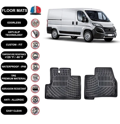 Alfombrillas forro para Fiat Ducato (2007-2014) impermeables moldeadas en 3D 2 piezas Foto 1 de 4
