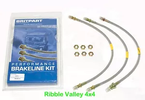 Kit de mangueras de freno trenzadas de acero inoxidable para Land Rover Defender 90 110 DA2401S sin ABS - Imagen 1 de 1