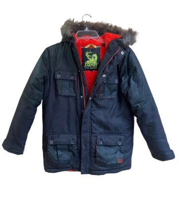 BAKER by Ted Baker Soft Sherpa Puffer Gray Jacket  Boys Size XL (14) Hoodie Fur - Image 1 of 4