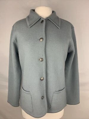 Suéter vintage Nordstrom para mujer XSmall 100 % lana tejido azul cuello abotonado Foto 1 de 4