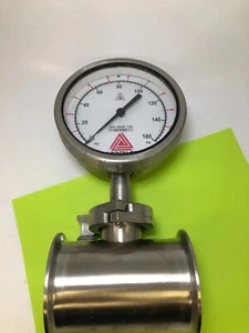 Anderson Pressure Gauge -0415966 Stainless Steel  0-160PSI on Sanitary 3"Tee - Picture 1 of 7