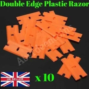 10 x REPLACEMENT DOUBLE EDGE PLASTIC SCRAPER DIY CAR STICKER WINDOW - Picture 1 of 1