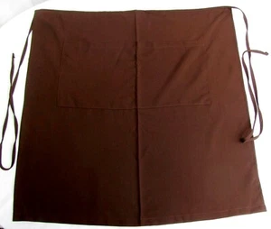 2..BISTRO..CHEF WAITER..RESTAURANT..BAR..BROWN..APRON..2 POCKETS..LONG..NEW..USA - Picture 1 of 2