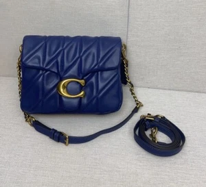 COACH Times Square Tabby Schultertasche gesteppt CW629 Navy Outlet Neu - Bild 1 von 12
