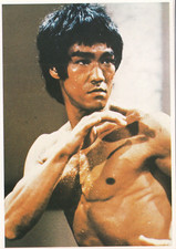 BRUCE LEE, S.T.I.G PANINI Top Sellers Superstars 1975 (Postcard Size Sticker)