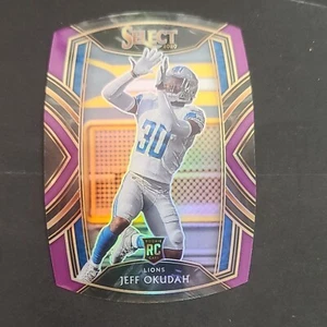 2020 Select Jeff Okudah Club Level Purple Prizm Die Cut #286 Rookie - Picture 1 of 10