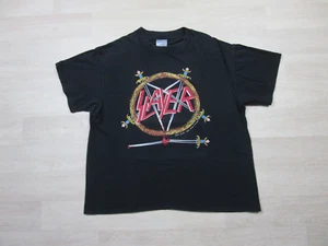 Vintage 1991 Slayer Hell Awaits Concert T Shirt (XL) Thrash Metal Band Brockum - Picture 1 of 13