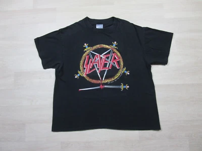 Camiseta de concierto Slayer Hell Awaits 1991 vintage (XL) banda de thrash metal brockum Foto 1 de 4