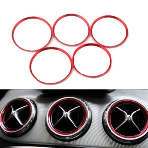 5PCS Red Air Vent Outlet Cover Ring Trim For Benz A Class W176 A200 A180 A220 CC - Picture 1 of 5