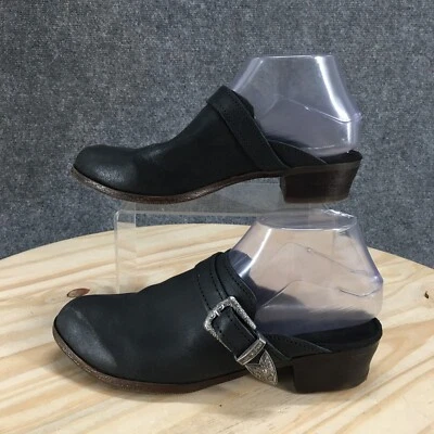 Minnetonka Shoes Women 7.5 Black Billie Mule Slip On Western Buckle Leather 1549 - Image 1 of 4