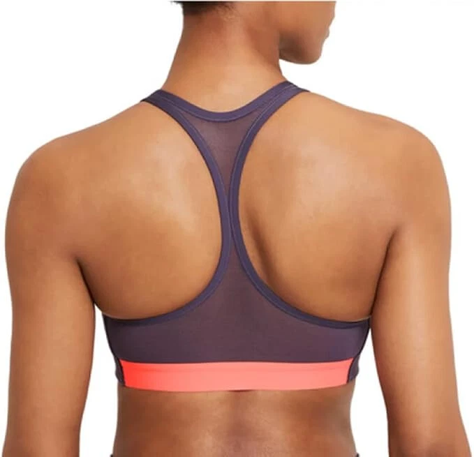 Nike Women's Logo Racerback Medium Impact Sports Bra-Dark Raisin-Large