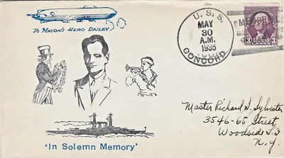 1935 "USS Macon "In Solemn Memory" To Macon's Hero Dailey, Posted U.S.S Concord - Image 1 of 2