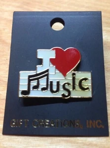 Vintage I Love Music Pin Gift Creations Inc - Bild 1 von 2