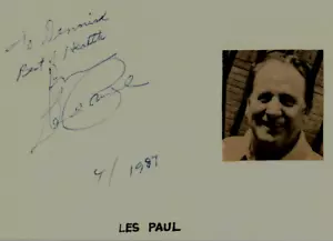 RAR Früh! "Blues Guitarist" Les Paul signiert 6x4 Karte Echtheitszertifikat - Bild 1 von 2