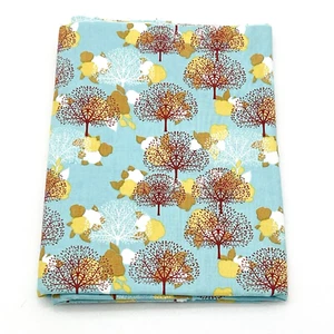 Lovely Orchard Suling Wang Camelot Cottons Fabric Blue Red Trees 31" x 42" - Picture 1 of 7