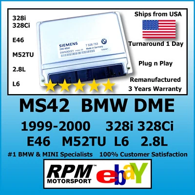 BMW 328i 328Ci (E46) DME MS42 M52 (M52TU) 2,8 L PnP 1999-2000 / RPM Motorsport Foto 1 de 2