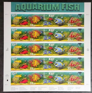 Scott #3320b (3317-3320) Aquarium Fish (Nemo) Sheet of 20 Stamps - MNH - Picture 1 of 1