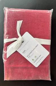 1 Pottery Barn Belgian Flax Linen Euro Size Pillow Sham Red Berry 26 x 26 NEW - Picture 1 of 4
