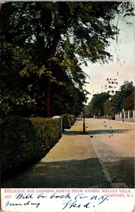 Bellevue Ave North from Storrs Welles Villa Newport Rhode Island Postcard 1909 - Picture 1 of 2