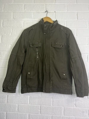 Chaqueta Para Hombre Estilo Moto Abrigo Utilitario Wantdo Talla Pequeña Militar Lona Verde Foto 1 de 4