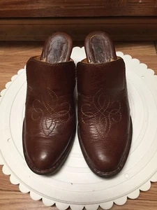 Geborene Krone braun mit Stichen Clogs Pantoletten Größe 8 M/W - Bild 1 von 9