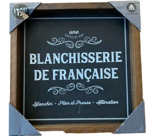 Decorative Sign Home Decor "Blanchisserie de Française" - Picture 1 of 4