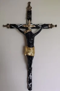SCHWARZER CHRISTUS ODER HERR DES GIFTES AM 28 ZOLL HARZKREUZ - Bild 1 von 3