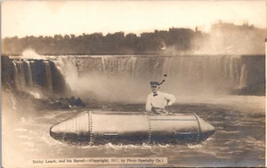 POSTAL FOTO REAL ANTIGUA DE LAS CATARATAS DEL NIAGARA BOBBY LIACH GO OVER CAÍDAS EN UN BARRIL - Imagen 1 de 2