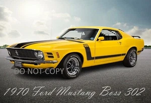 1970-ford-mustang-boss-302 Premium Photo Print Wall Art Four 4 Sizes - Picture 1 of 1