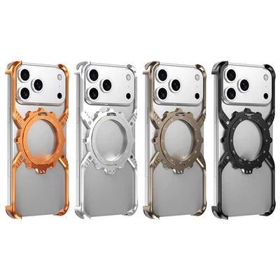 For iPhone Air 17 Pro Max Magnetic Metal Frame Ring Stand Case Shockproof Bumper - Image 1 of 4